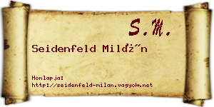 Seidenfeld Milán névjegykártya